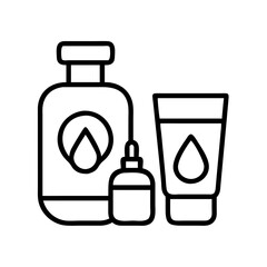 Cosmetic product packaging vector illustration for beauty skincare lotion and serum bottle set