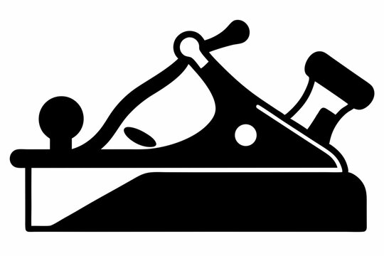 black hand plane icon, woodworking tool clip art preview