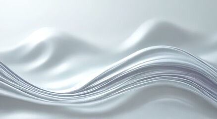 Obraz premium Soft White Waves of Flowing Fabric in Gentle Curves and Textures