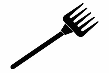 hand rake silhouette line art vector illustration