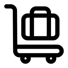 luggage trolley icon for illustration