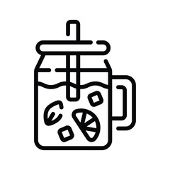 Get this amazing line icon of chilled juice glass