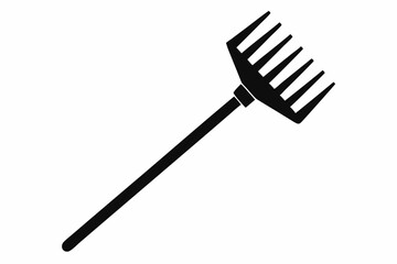 Naklejka premium hand rake silhouette line art vector illustration