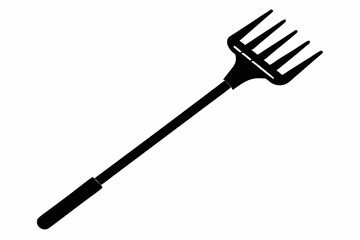 hand rake silhouette line art vector illustration