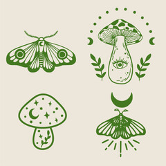 Insects and flowers vector vintage nature illustration, remixed from the artworks 