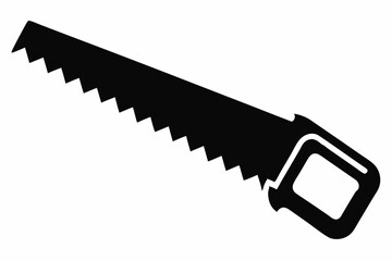 hand saw silhouette line art vector illustration