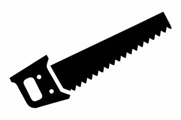 hand saw silhouette line art vector illustration