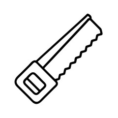 Hand saw outline icon vector illustration for carpentry woodworking and construction work