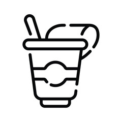 Grab this handy line style icon of yogurt