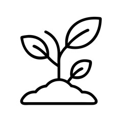Plant growth seedling sprouting from soil vector icon agriculture and nature illustration design