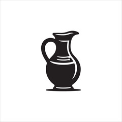 antique porcelain vase Silhouette Vector