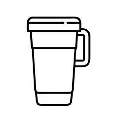 Isolated outline travel mug vector illustration for coffee tea and hot drinks design element