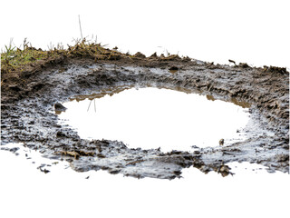 Mud Puddle Landscape Photography: A Dark Circular Hole in the Earth