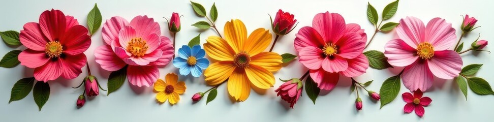 Delicate pressed flowers, intricate arrangement, rich colors, close up shot, fine details, nature photography