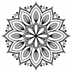 black and white floral ornament