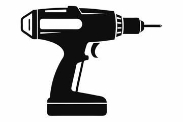 impact driver silhouette line art vector illustration
