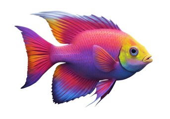 Colorful fish illustration isolated on white background