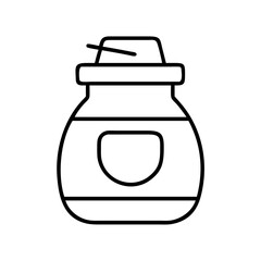 Vector outline drawing of antique ink bottle illustration vintage calligraphy supply liquid art