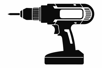 impact driver silhouette line art vector illustration