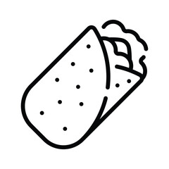 Get a glimpse of line style icon of burrito wrap