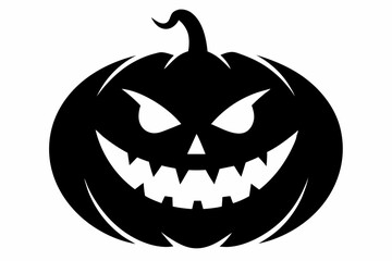 jack o lantern silhouette line art vector illustration