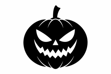 jack o lantern silhouette line art vector illustration