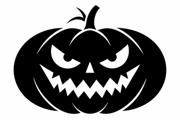 jack o lantern silhouette line art vector illustration
