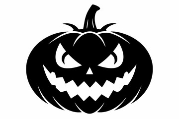 jack o lantern silhouette line art vector illustration