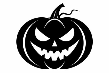 jack o lantern silhouette line art vector illustration
