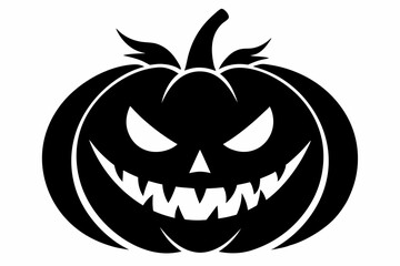 jack o lantern silhouette line art vector illustration