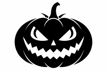 jack o lantern silhouette line art vector illustration