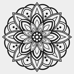 black and white floral ornament