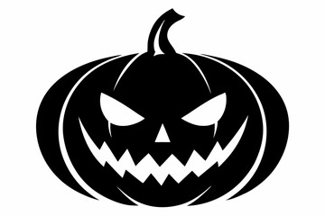 jack o lantern silhouette line art vector illustration
