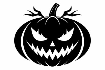 jack o lantern silhouette line art vector illustration