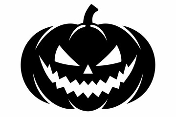 jack o lantern silhouette line art vector illustration