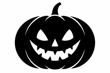 jack o lantern silhouette line art vector illustration