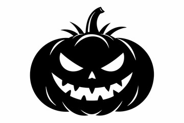 jack o lantern silhouette line art vector illustration