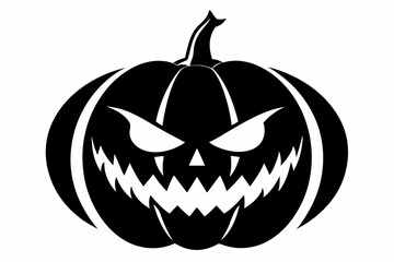 jack o lantern silhouette line art vector illustration