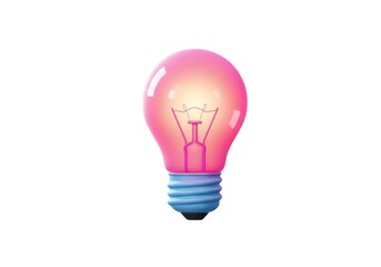 Fototapeta premium Pink lightbulb illustration, idea concept isolated on white background