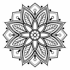 black and white floral ornament