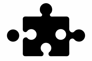 jigsaw silhouette line art vector illustration