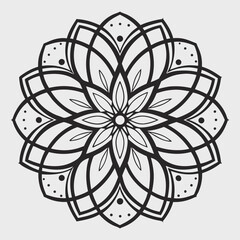 black and white floral ornament
