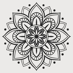 black and white floral ornament