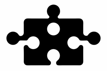 jigsaw silhouette line art vector illustration