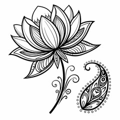black and white floral ornament