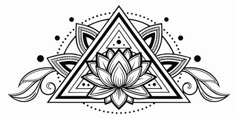 black and white floral ornament