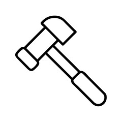 Isolated outline mallet hammer tool vector icon illustration for construction and repair