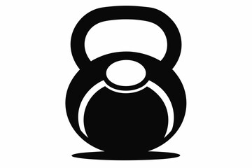 kettlebell silhouette line art vector illustration
