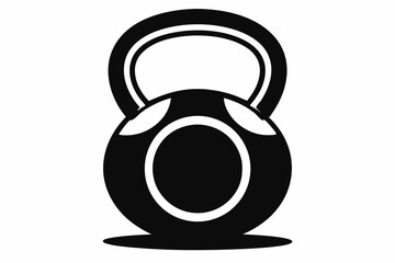 kettlebell silhouette line art vector illustration