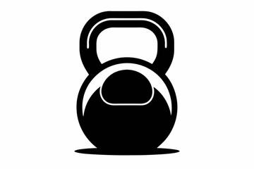 kettlebell silhouette line art vector illustration